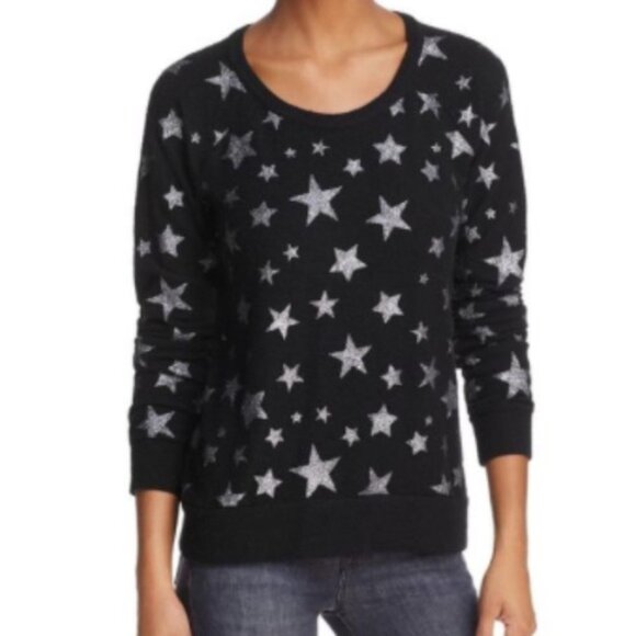 NEW Chaser Star Fleece Glitter Sparkle Pullover Crew Neck Fuzzy Sweater Sz. M - Picture 1 of 1